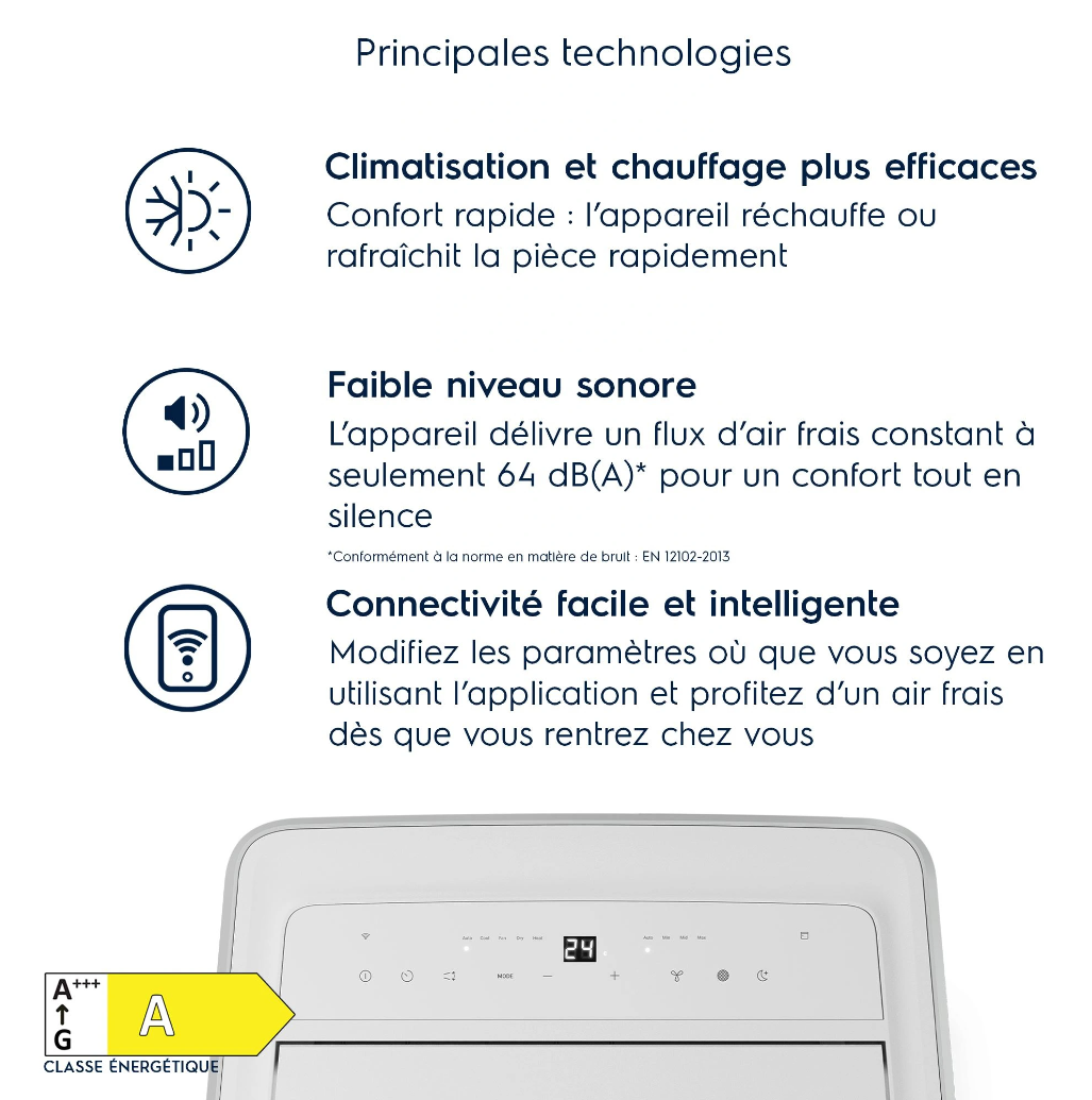 Condizionatore Portatile Reversibile Electrolux EXP38U340HW Comfort 600 – 2600 W, Classe A, R290, Connesso - immagine 2