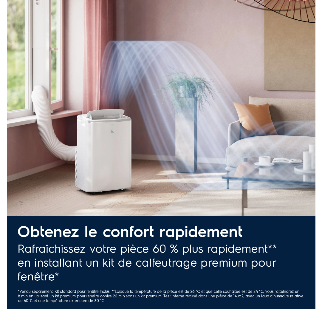 Condizionatore Portatile Reversibile Electrolux EXP38U340HW Comfort 600 – 2600 W, Classe A, R290, Connesso - immagine 3