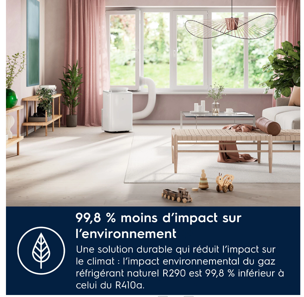 Condizionatore Portatile Reversibile Electrolux EXP38U340HW Comfort 600 – 2600 W, Classe A, R290, Connesso - immagine 6