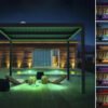 Pergola bioclimatica con LED "windsor" in Alluminio 3 x 4 - grigio
