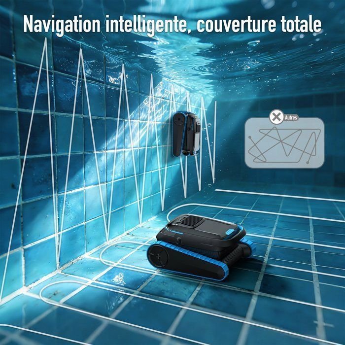 Robot Piscina AIRROBO CP40 - Pulizia Fondo e Parete - 120min di Autonomia (170m²) - App - Cesto Grande 4L - immagine 4