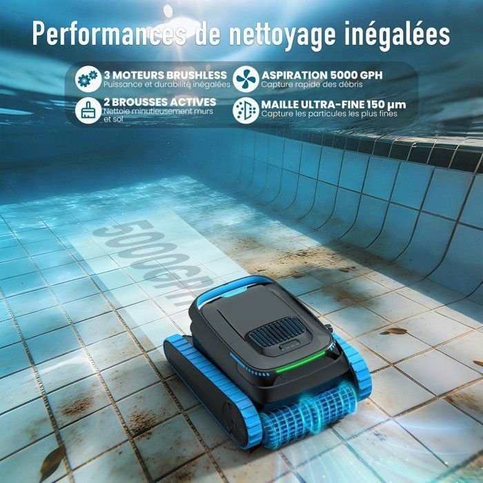 Robot Piscina AIRROBO CP40 - Pulizia Fondo e Parete - 120min di Autonomia (170m²) - App - Cesto Grande 4L - immagine 5