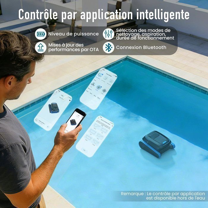 Robot Piscina AIRROBO CP40 - Pulizia Fondo e Parete - 120min di Autonomia (170m²) - App - Cesto Grande 4L - immagine 6