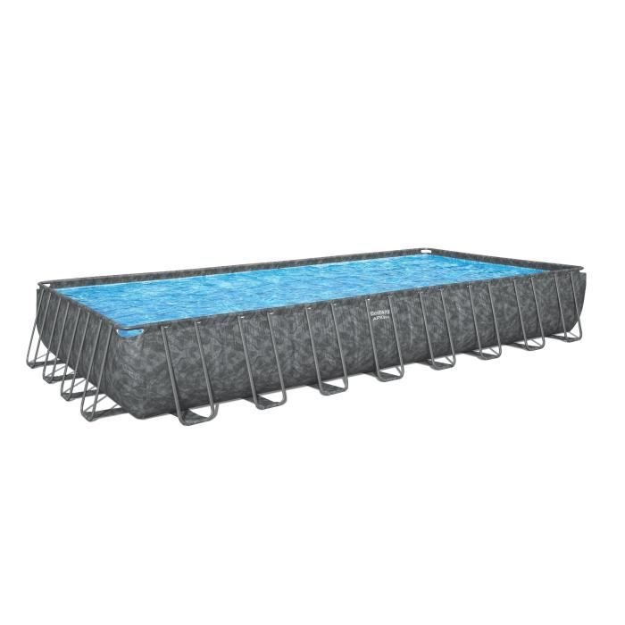 Kit piscina tubolare fuori terra BESTWAY APX 365 - 956 x 488 x 132 cm - Rettangolare (filtro a sabbia, 500g poliesfera, scala, copertura) - immagine 3