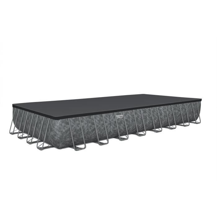 Kit piscina tubolare fuori terra BESTWAY APX 365 - 956 x 488 x 132 cm - Rettangolare (filtro a sabbia, 500g poliesfera, scala, copertura) - immagine 7
