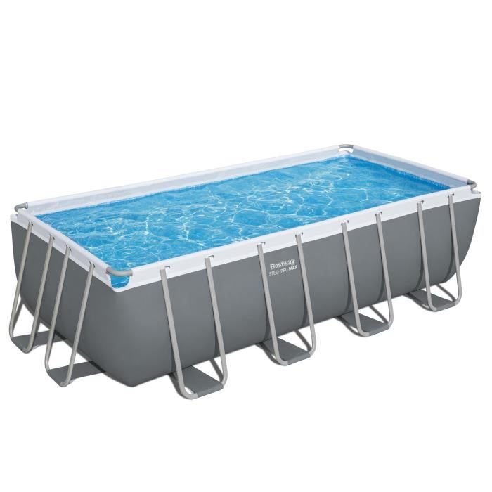 Set piscina fuori terra BESTWAY Steel Pro Max™ - 488 x 244 x 122 cm - Rettangolare (filtro a sabbia, scala, copertura) - immagine 3