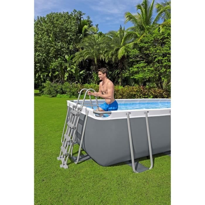 Set piscina fuori terra BESTWAY Steel Pro Max™ - 488 x 244 x 122 cm - Rettangolare (filtro a sabbia, scala, copertura) - immagine 5
