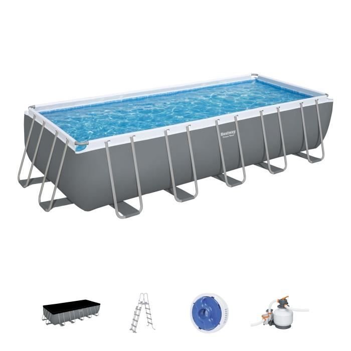 Set piscina fuori terra BESTWAY - Steel Pro Max™ - 640 x 274 x 132 cm - rettangolare (filtro a sabbia, copertura, scala)