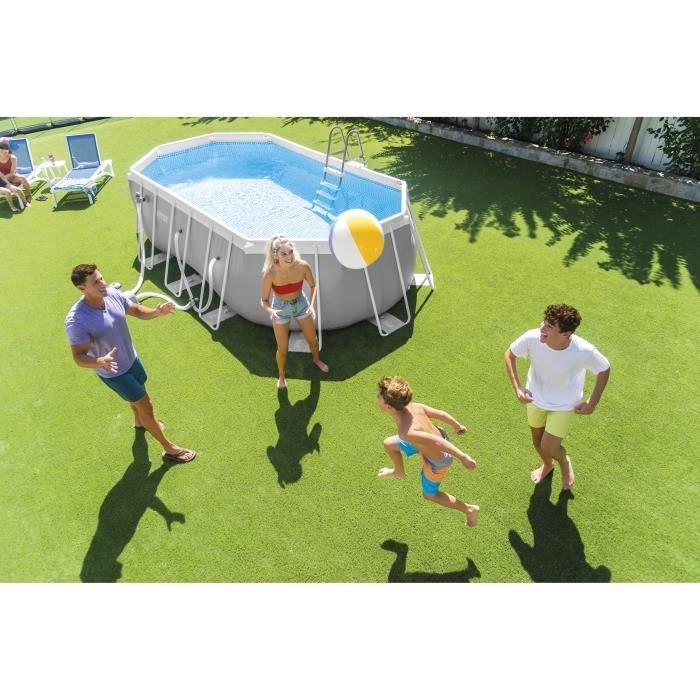 INTEX Piscina Ovale Fuori Terra Prism Frame – 503 x 274 x 122 cm – (Pompa, Copertura, Tappeto di Fondo e Scaletta) – 26796NP - immagine 4