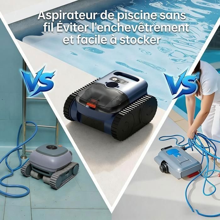Robot Piscina a Batteria - Pareti e Linea d'acqua - 180 Min & 200m² Autonomia - Doppia Filtrazione Ultra-fine - Cestello 3L - immagine 4