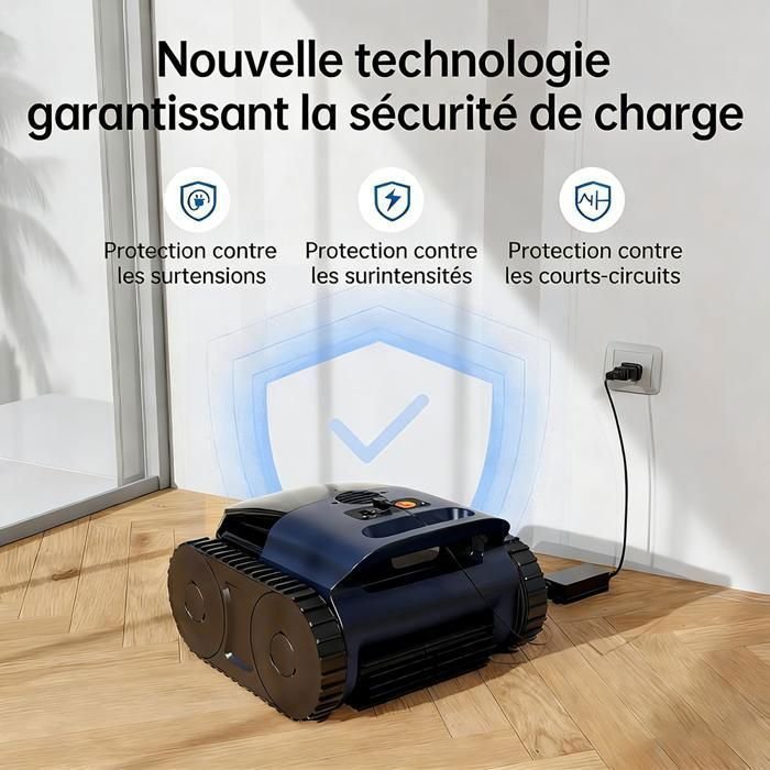 Robot Piscina a Batteria - Pareti e Linea d'acqua - 180 Min & 200m² Autonomia - Doppia Filtrazione Ultra-fine - Cestello 3L - immagine 5