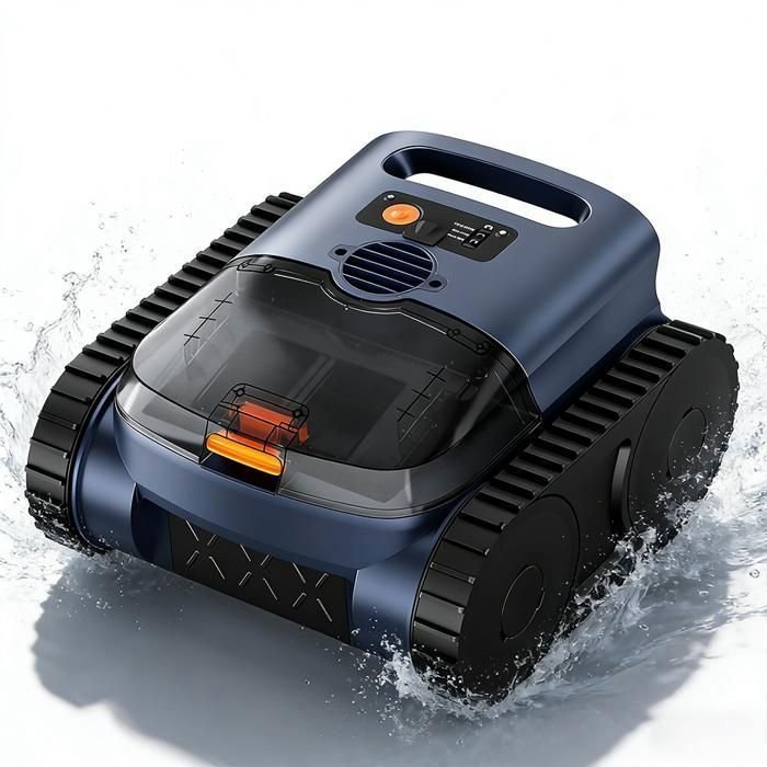 Robot Piscina a Batteria - Pareti e Linea d'acqua - 180 Min & 200m² Autonomia - Doppia Filtrazione Ultra-fine - Cestello 3L