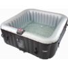 HABITAT ET JARDIN Vasca idromassaggio gonfiabile con anello LED galleggiante "Nice" - 6 Persone - Grigio/Nero