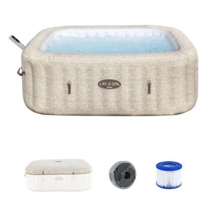 Jacuzzi gonfiabile BESTWAY Lay-Z-Spa Rome - 180 Airjets - 201 x 201 x 71 cm - 5-7 persone - Quadrato - Sabbia