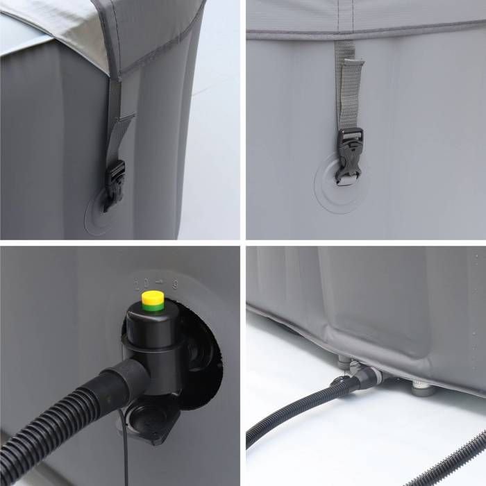 Vasca Idromassaggio Gonfiabile Quadrata MSPA Fjord 4 - 4 Posti - Sistema Antigelo + Copertura - 160 cm - PVC - immagine 4