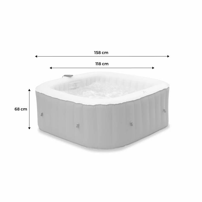 Vasca Idromassaggio Gonfiabile Quadrata MSPA Fjord 4 - 4 Posti - Sistema Antigelo + Copertura - 160 cm - PVC - immagine 6