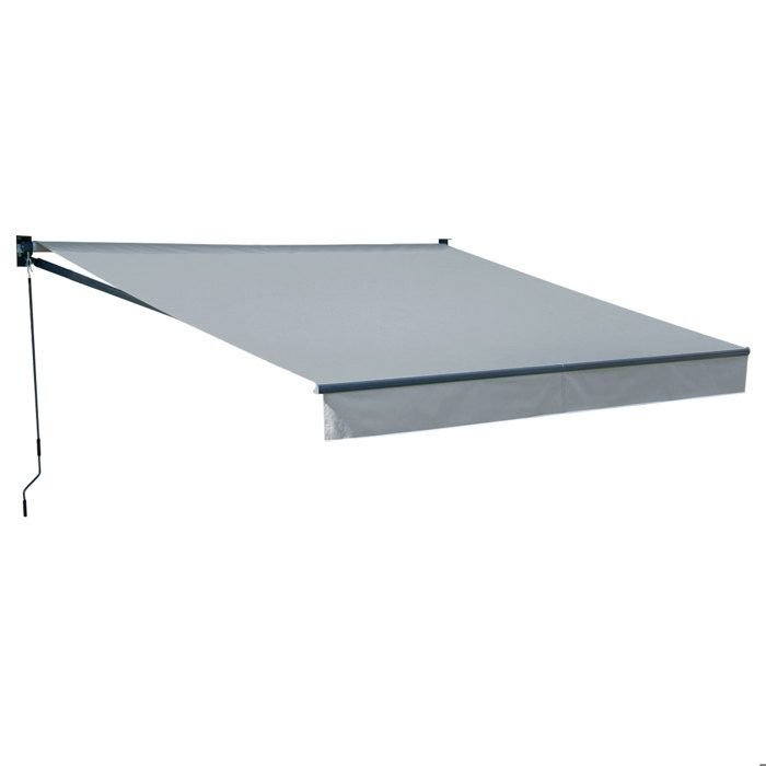 Tenda da sole SAULE 3,5 × 3m - Tessuto grigio e struttura grigia