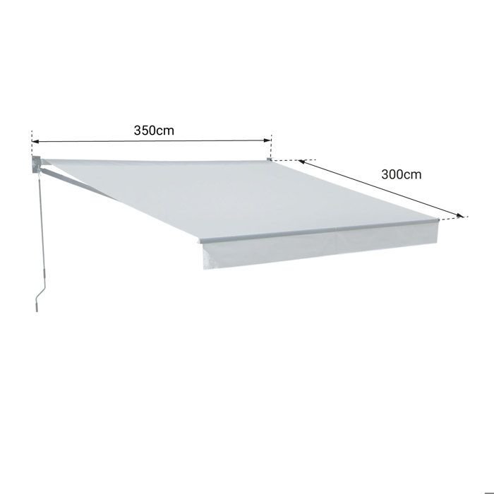 Tenda da sole SAULE 3,5 × 3m - Tessuto grigio e struttura grigia - immagine 5
