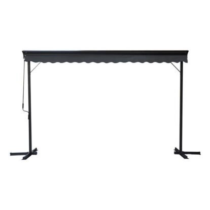 Tenda a bracci con cassetta completa 3 x 4 m in Alluminio Grigio Antracite - Oviala