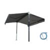 Tenda da sole a doppia pendenza manuale 4x2x3 m - Tessuto grigio e struttura grigio antracite testurizzata - GARDEN OMBRAZUR