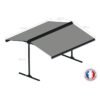 Tenda a bracci motorizzata doppia 5x2x3 m - Tessuto grigio e struttura grigio antracite testurizzato - GARDEN OMBRAZUR
